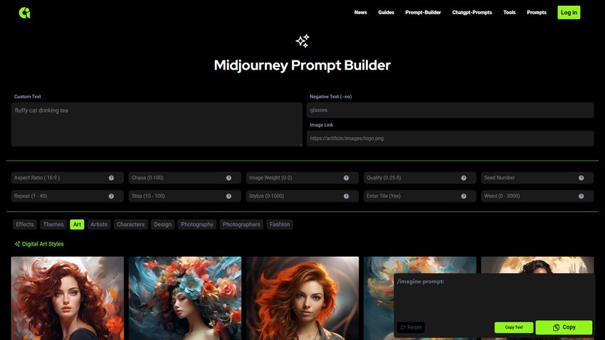 Midjourney Prompt Builder